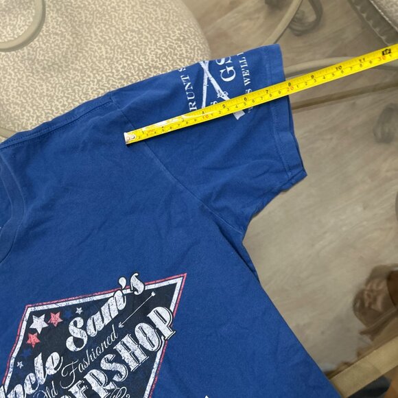 Uncle Sams Old Fashioned Barbershop Blue T-Shirt Large By Grunt Style 100% Cotto - Picture 4 of 6